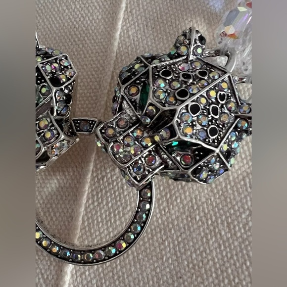 NWT 💎🐆💎 Eye Candy Panther Clear Crystal Bead Necklace - Picture 3 of 12